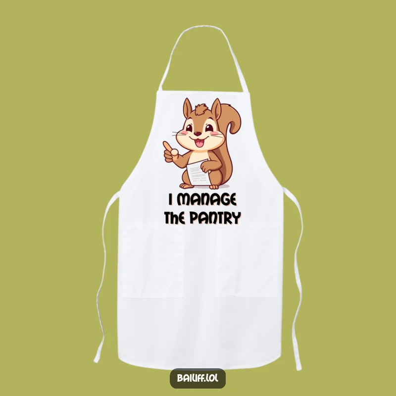 Funny Squirrel Chef Apron: Cheerful Document Pointing Kitchen Wear, Ideal Funny Gift for Cooks