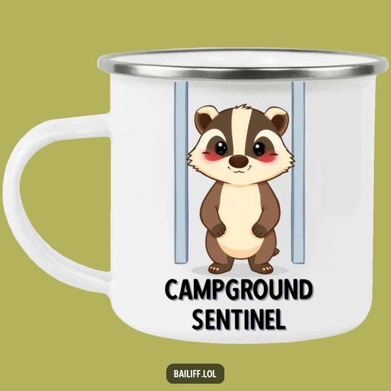 Funny Badger Guard Camping Mug - Loyalty for Your Wilderness Brew