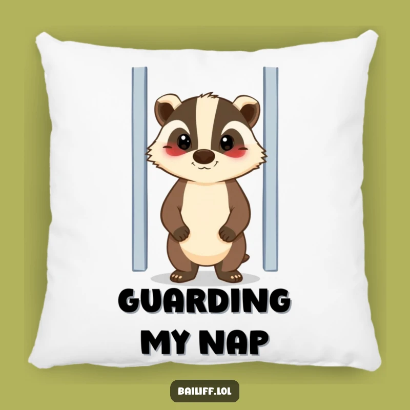 Funny Badger Guard Pillow - Cozy Comfort with Loyal Protection
