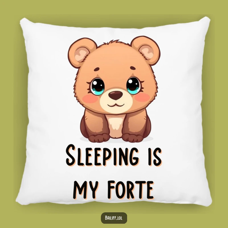 Funny Bear Cub Scale Pillow: Curious Cub Accent Cushion, Cozy Funny Gift for Comfort