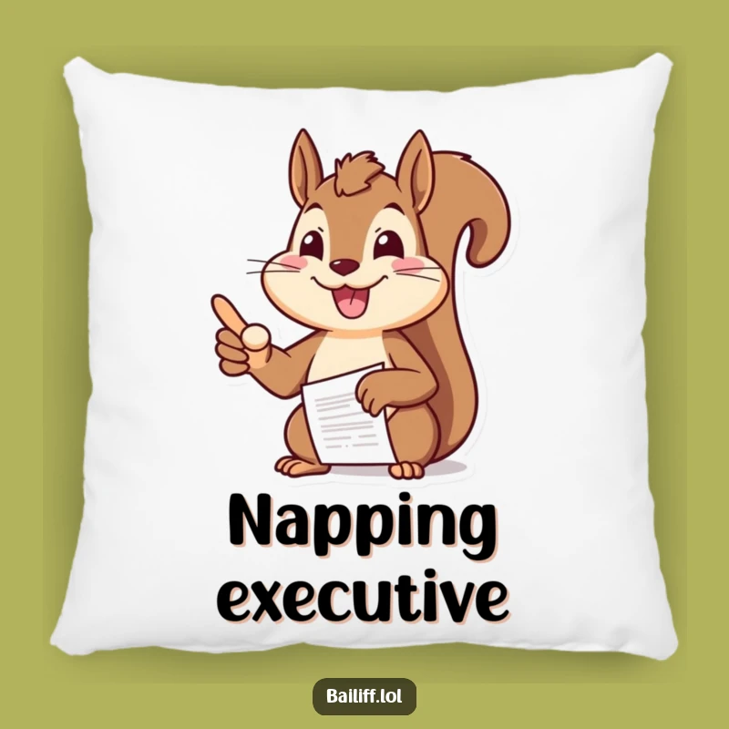 Funny Squirrel Document Pillow: Cheerful Boss Accent Cushion, Comfy Funny Gift for Cozy Spaces