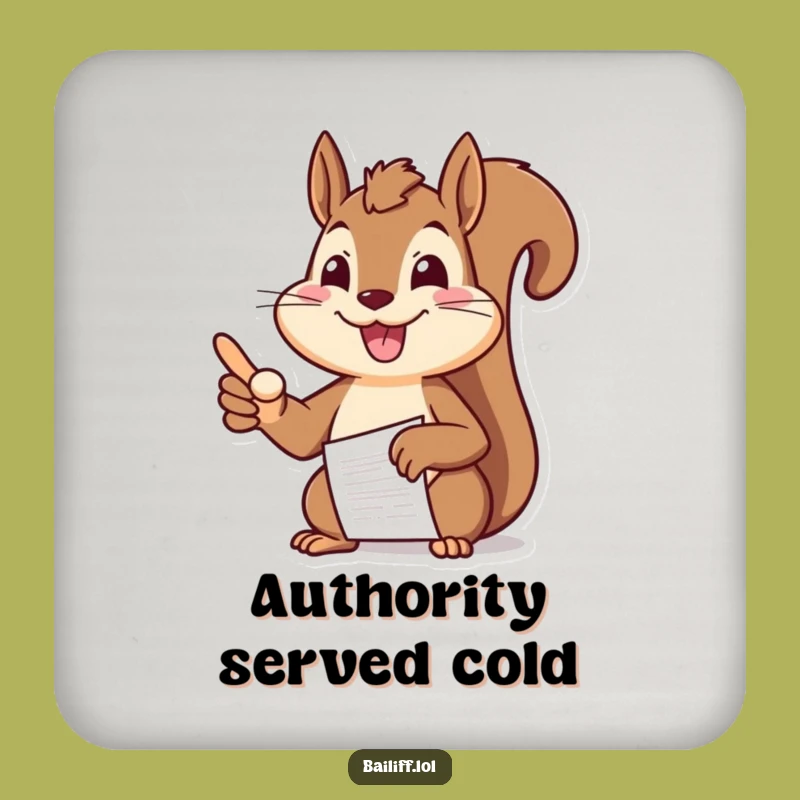 Funny Squirrel Document Coaster: Cheerful Boss Drink Protector, Chic Funny Gift for Table Protection