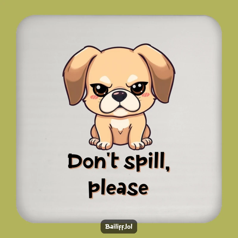 Funny Stern Dog Coaster: Bouncy Pup Drink Protector, Chic Funny Gift for Table Protection