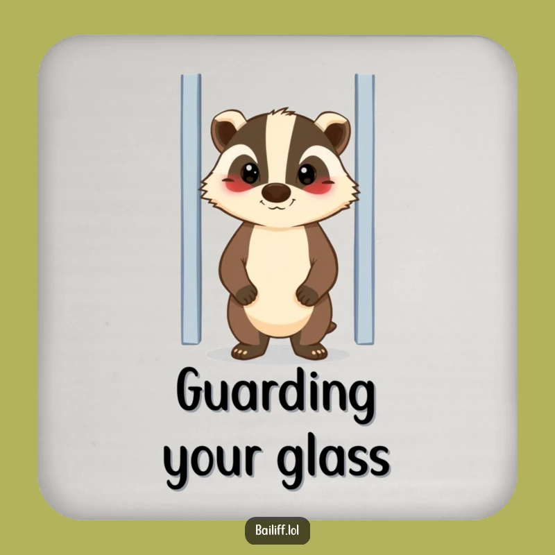 Funny Badger Guard Coaster - Protect Surfaces with Loyal Charm