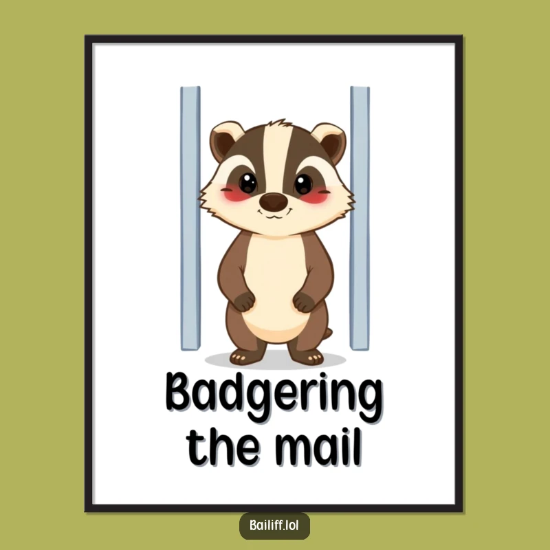 Funny Badger Guard Poster - Loyal Wall Art for Your Space