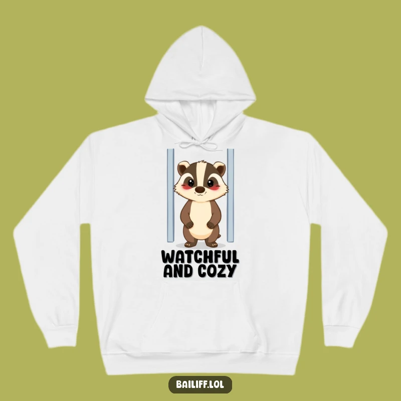 Cozy Funny Badger Guard Hoodie - Warmth and Security Guaranteed