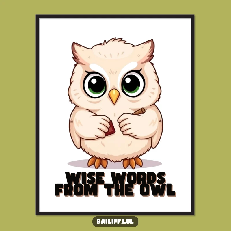 Free Printable Wall Art: Owl Judge Wisdom Humorous Downloadable Decor