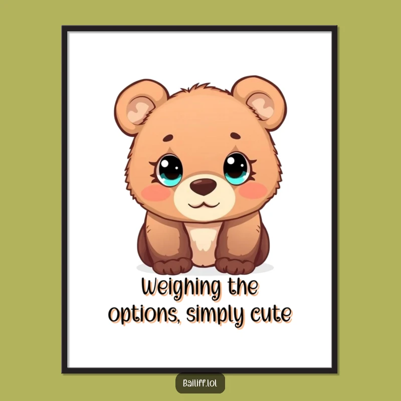 Free Printable Bear Cub Wall Art: Funny Downloadable Decor with Curious Eyes