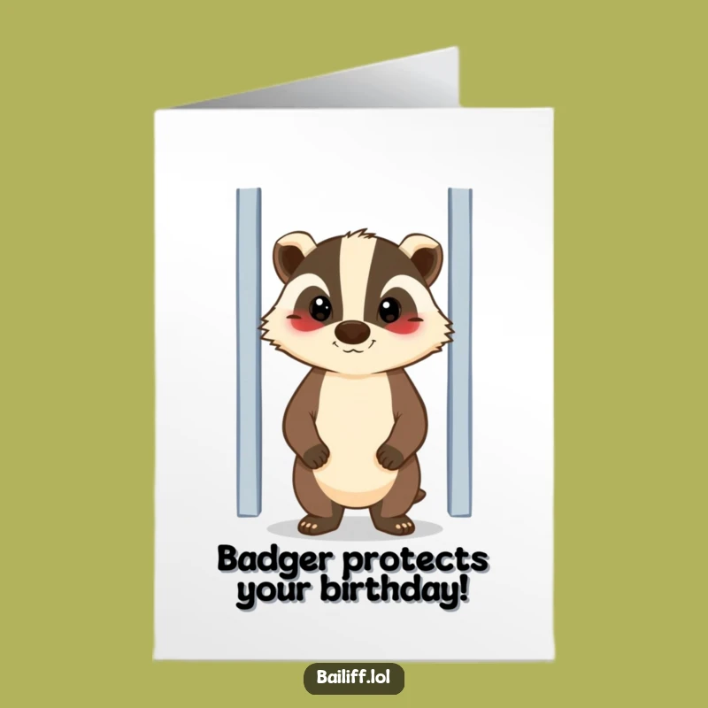 Free Printable Birthday Card: Badger Guard Birthday Wishes Humorous Downloadable Gift