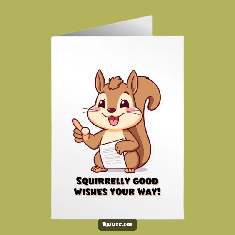 Free Printable Cheerful Squirrel Birthday Card: Funny Downloadable Gift for Boss or Friend