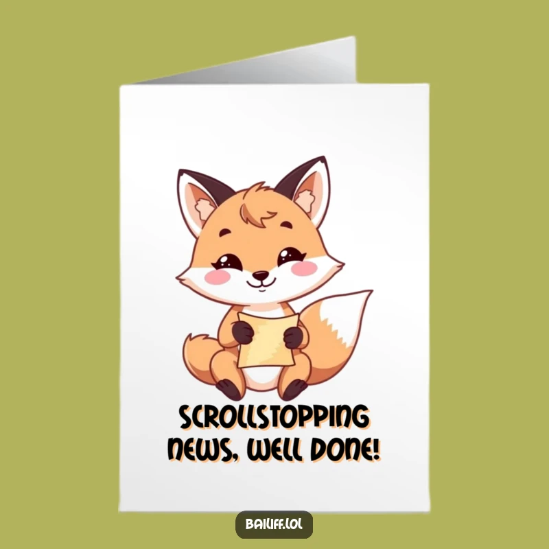 Free Printable Fox Congratulations Card: Funny Downloadable Gift for Clever Wins