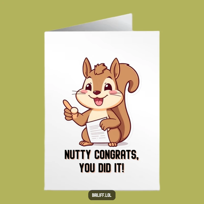 Free Printable Squirrel Congratulations Card: Funny Downloadable Gift for Promotions or Wins