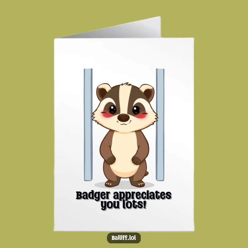 Free Printable Thank You Card: Badger Guard Gratitude Humorous Downloadable Gift