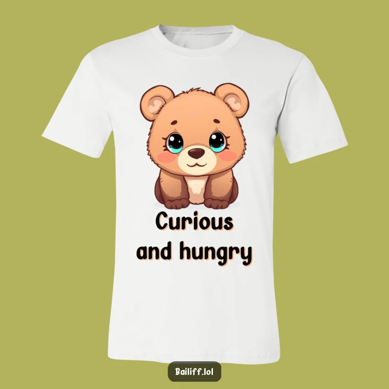 Funny Bear Cub Scale T-Shirt: Curious Cub Tee, Ideal Funny Gift for Thoughtful Souls