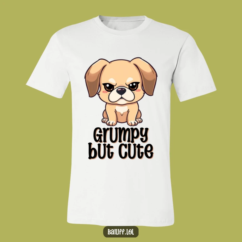 Funny Stern Dog T-Shirt: Floppy-Eared Pup Tee, Ideal Funny Gift for Playful Personalities
